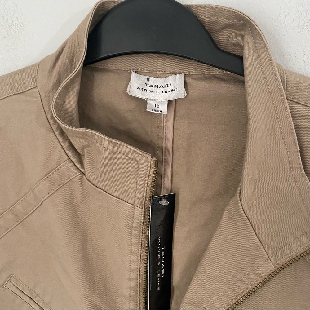 TAHARI BY ASL Womens Brown Solid 8968 Zip Vest Jacket 16 - Picture 3 of 3